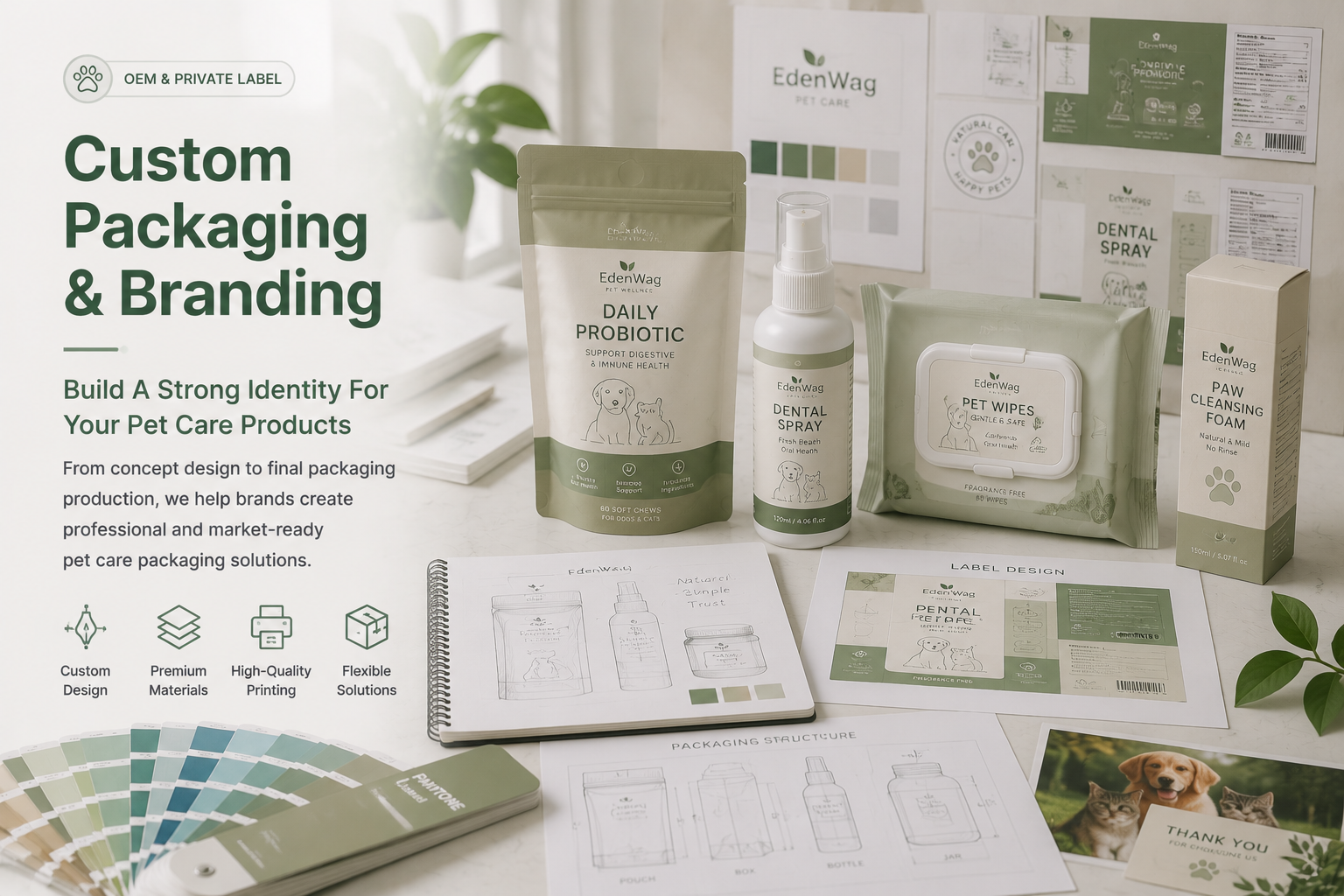 Custom packaging and branding solutions for pet care products