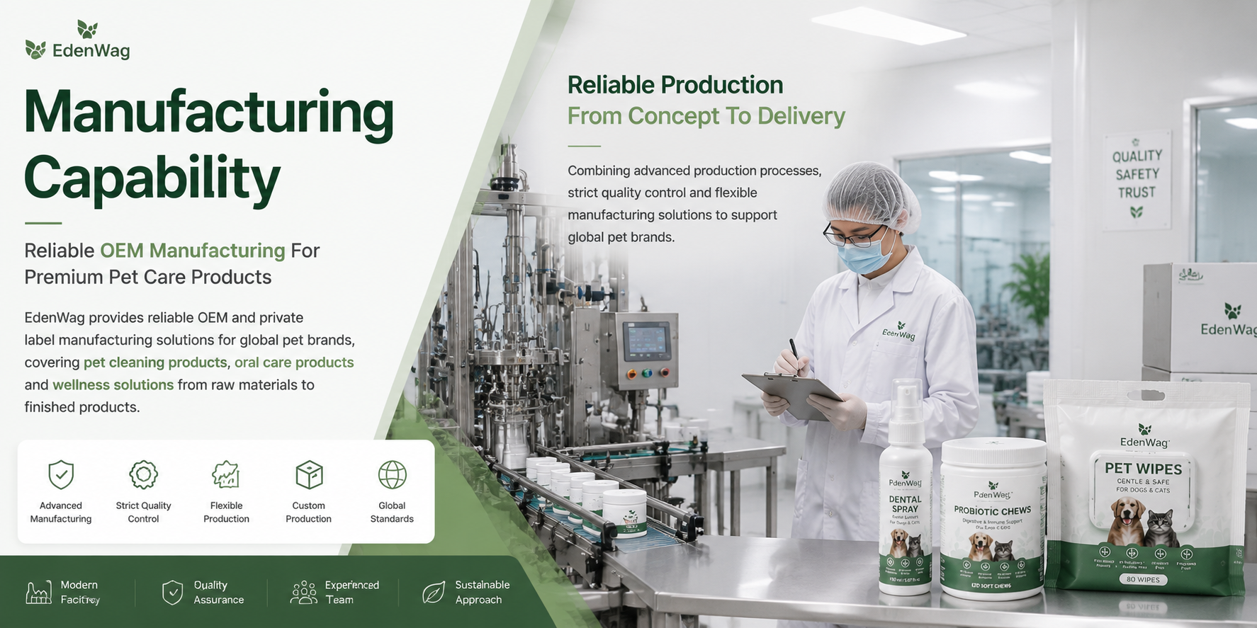 EdenWag manufacturing capability for premium pet care products